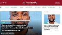 RDC: disparition de Honneur David Safari, journaliste de «La Prunelle RDC» à Bukavu